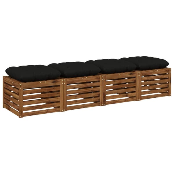 Sittkuddar VIANEN 4 st 100% Polyester Svart 40 x 40 x 12 cm