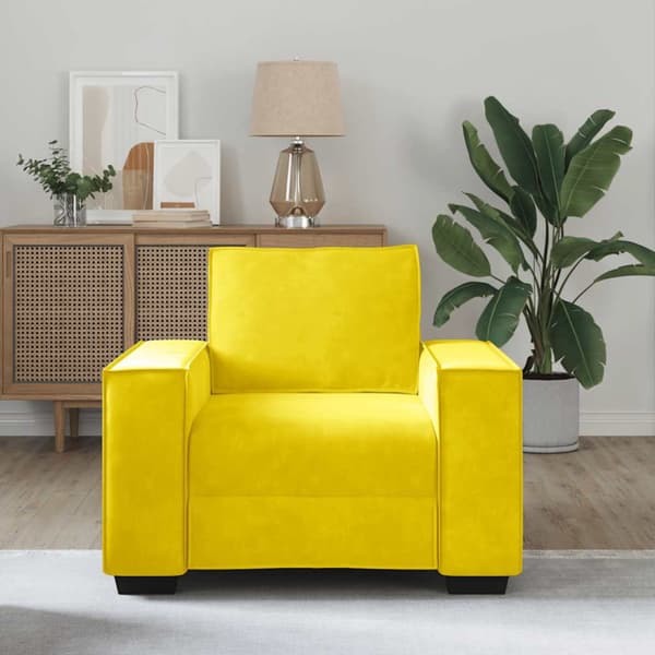 Soffstol gul 100x78x84 cm sammet