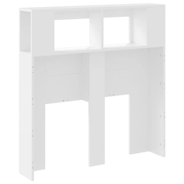 Sänggavel LED vit 100x18,5x103,5 cm konstruerat trä