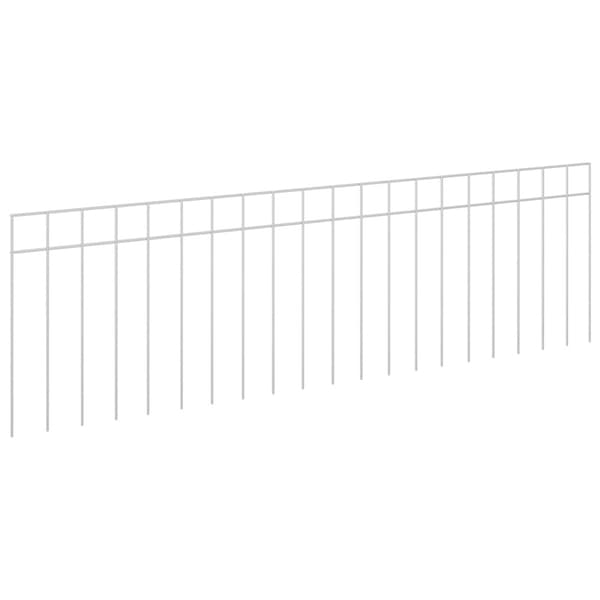 Trädgårdsstängselpanel 24 pcs Galvaniserat stål Silver