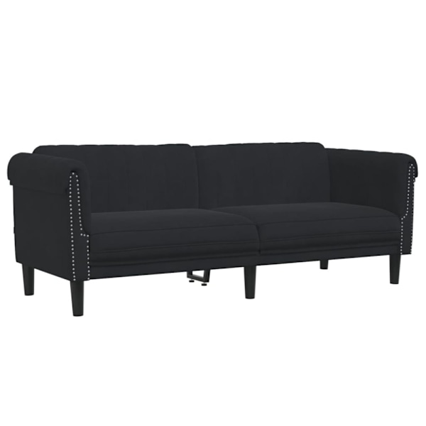 Soffa 3-sits svart sammet