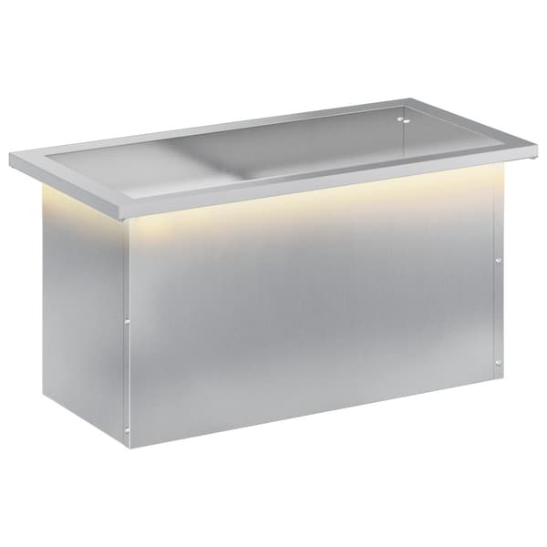 Odlingslåda med LED Silver 30 x 60 x 30 cm Galvaniserat stål