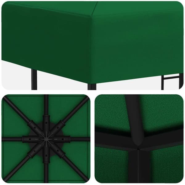 Paviljong 3 x 3 m Grön Polyester och Stål 190 gsm
