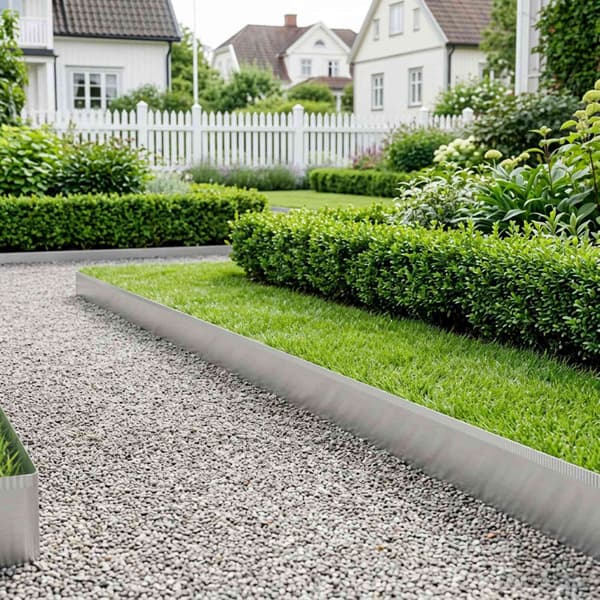 vidaxl Kant för gräsmatta 20 m x 10 cm Galvaniserat stål Silver