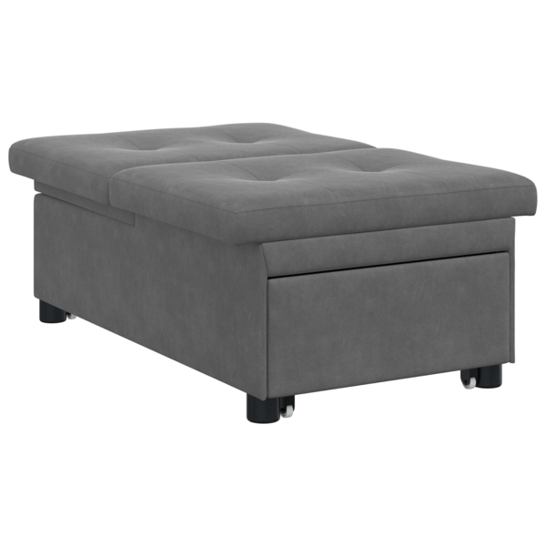 Pull Out Sofa Bed Mörkgrå 194 x 67 x 82 cm Mikrofiber