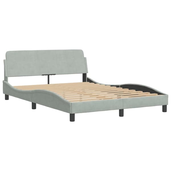 Bed with Mattress Light Grey 120x200 cm Velvet