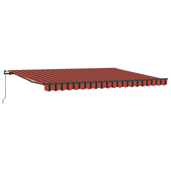 Utfällbar markis orange och brun 450 × 350 cm