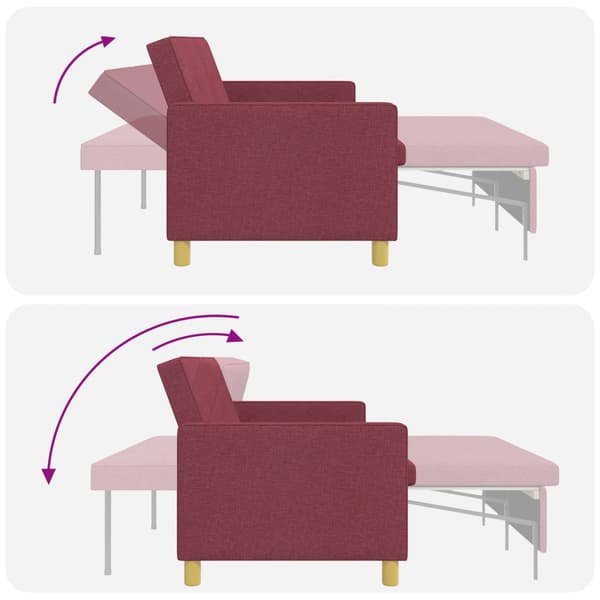 Pull Out Sofa Bed Vinröd Tyg