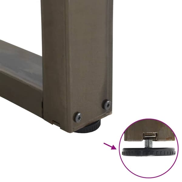 Matbordsben V-formade 2 st naturstål 90x(72-73,3) cm stål