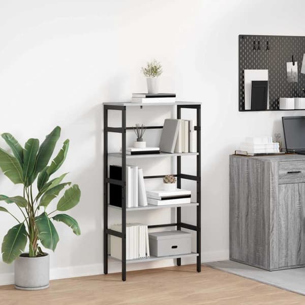 Hyllsystem Grå Sonoma 60 x 29,5 x 115 cm Konstruerat trä