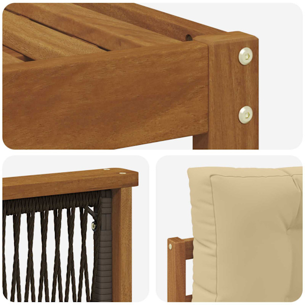 Utomhussoffset med kudde 9 pcs Naturlig och Beige
