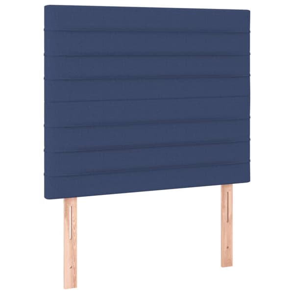Ramsäng med madrass & LED blå 100x200 cm tyg