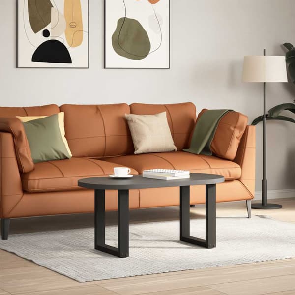 Soffbordsben U-formade 2 st svarta 28x(42-43) cm stål