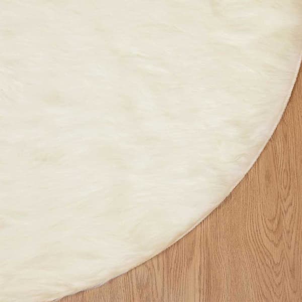 Fuskfäll matta TAFALLA Vit Ø 80 cm Polyester