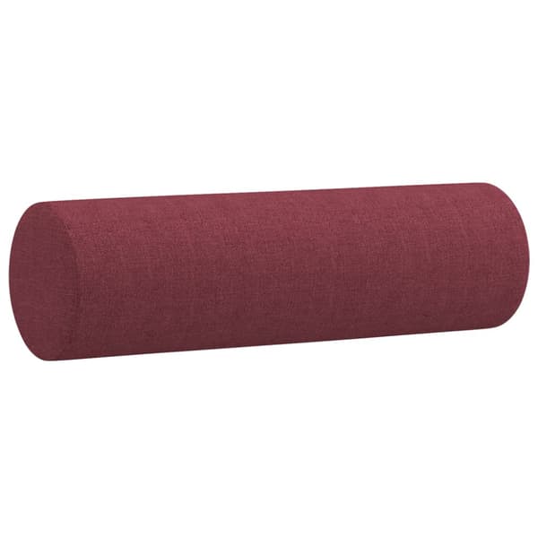 2-sits soffa med prydnadskuddar vinröd 140 cm tyg