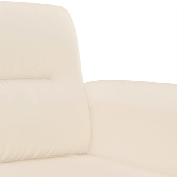 Soffgrupp med kuddar 3 delar beige mikrofibertyg