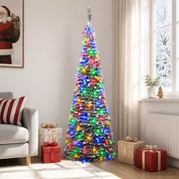 Pop-up-julgran med LED-belysning 210 cm 200 LED-lampor PVC