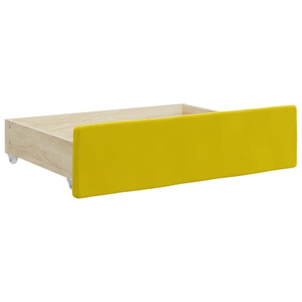 Dagbädd utdragbar med lådor gul 100x200 cm sammet