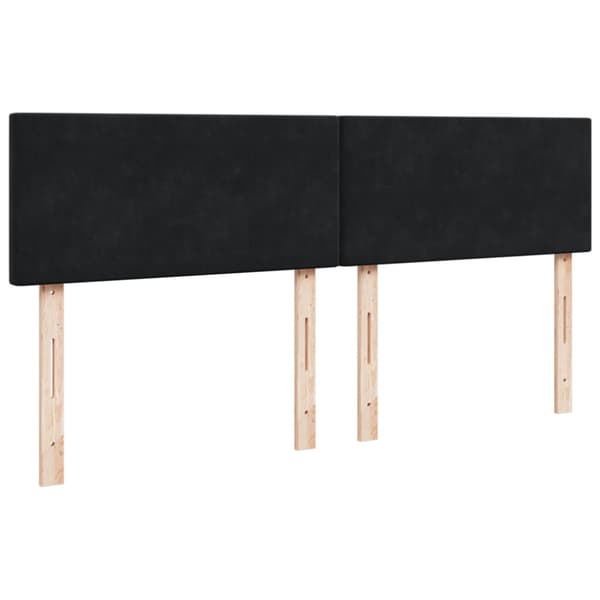 Ramsäng med madrass svart 200x200 cm sammet