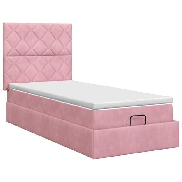 Ottoman säng med madrass Rosa 100 x 200 cm Sammet