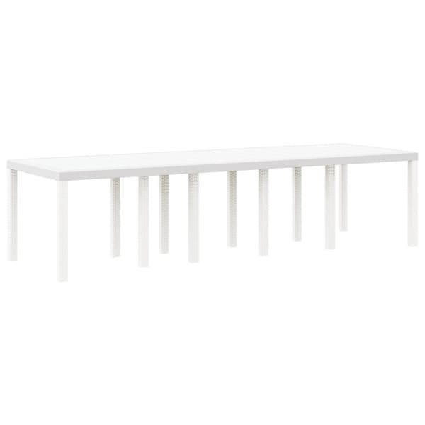 Trädgårdsbord Vit 300 x 100 x 73 cm konstrotting