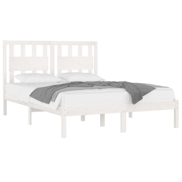 Sängram vit massiv furu 140x190 cm