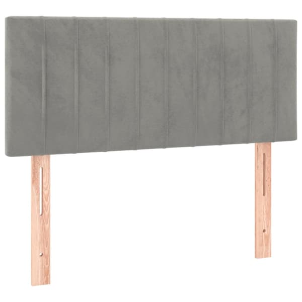 Ramsäng med madrass ljusgrå 120x200 cm sammet