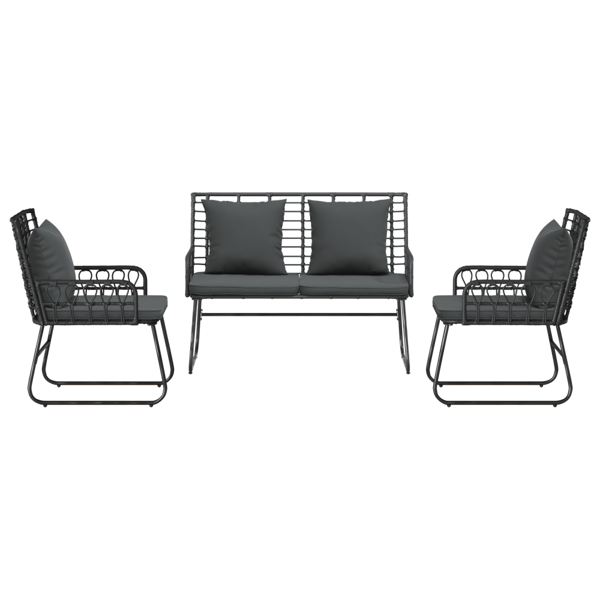 Trädgårdsmöbelset 3 pcs Svart och Anthracit konstrotting