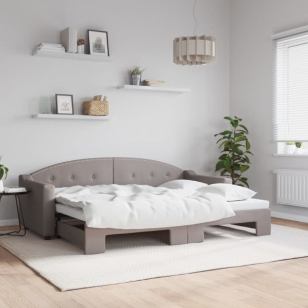 Dagbädd utdragbar taupe 80x200 cm tyg