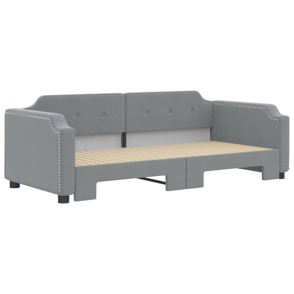 Dagbädd utdragbar ljusgrå 80x200 cm tyg