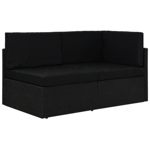 Modulsoffa 2-sits konstrotting svart