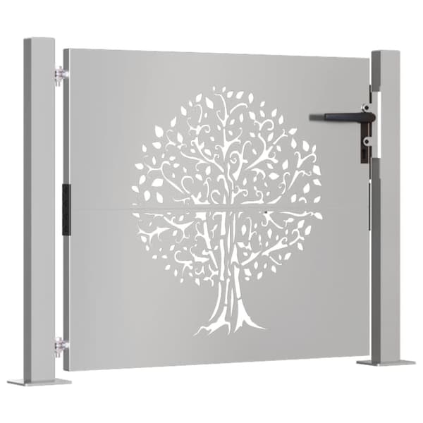 Trädgårdsgrind 100x100 cm cortenstål träddesign