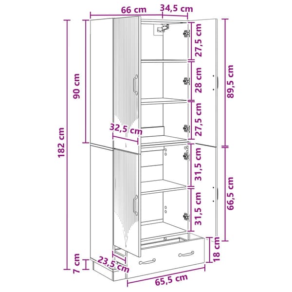 Skåpset 2 pcs Rökt ek Konstruerat trä