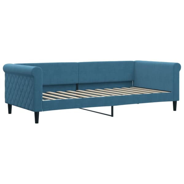Dagbädd med madrass blå 90x200 cm sammet