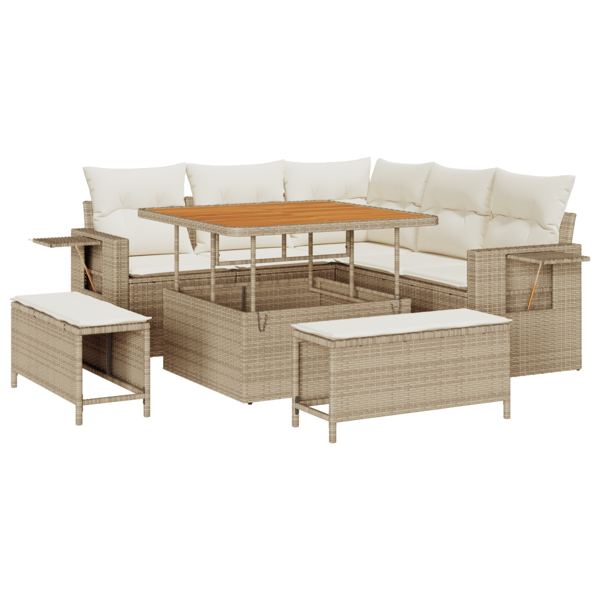 Trädgårdsoffset 8 st Beige konstrotting