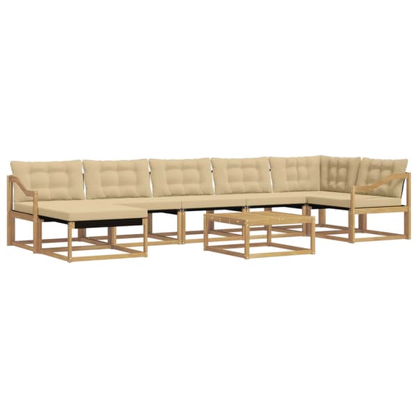 Utomhussoffset 8 pcs Vit och Beige 79 x 79 x 37 cm
