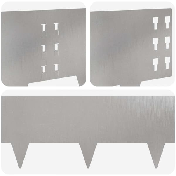 Kant för gräsmatta 10 pcs 100 x 25 cm Stål Silver
