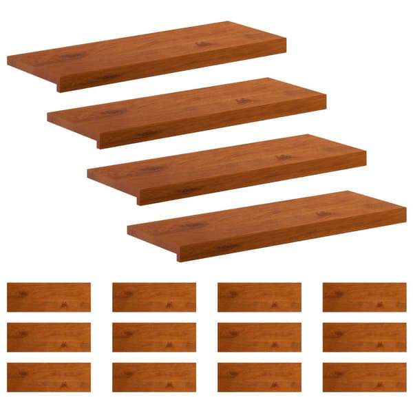 Trappsteg 16 st 70 x 25 x 2 cm Brun Massivt Ekträ