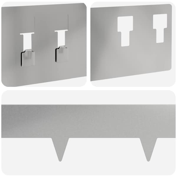 Kant för gräsmatta 10 pcs 100 x 12 cm Stål Silver