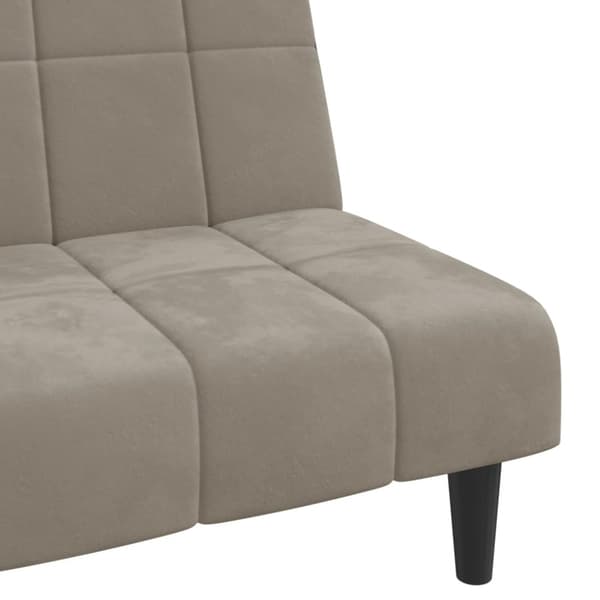 Bäddsoffa 2-sits ljusgrå sammet