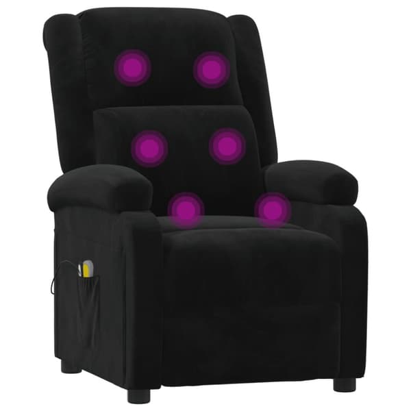 Elektrisk massagefåtölj svart sammet