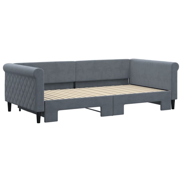 Dagbädd utdragbar mörkgrå 100x200 cm sammet