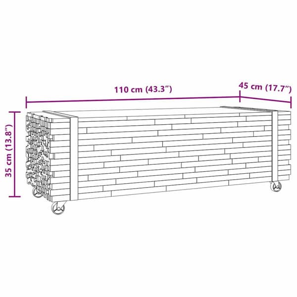 Soffbord 110x45x35 cm massiv teak