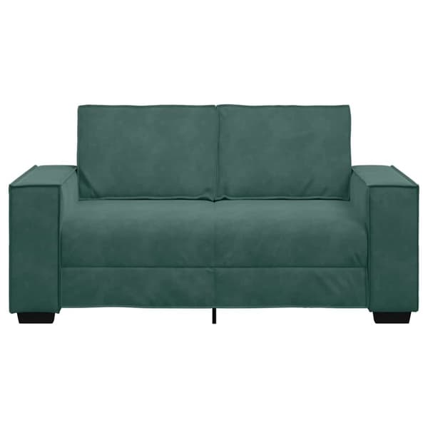 Soffa 2-sits mörkgrön 160x78x84 cm sammet
