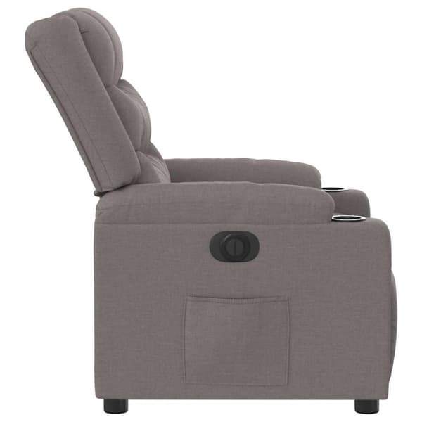 Elektrisk reclinerfåtölj taupe tyg