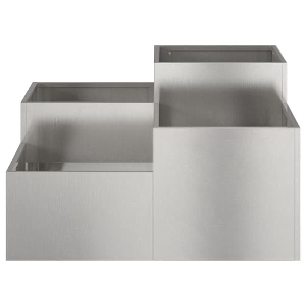 Trädgårdsplanterare Silver 80 x 80 x 48 cm Rostfritt stål