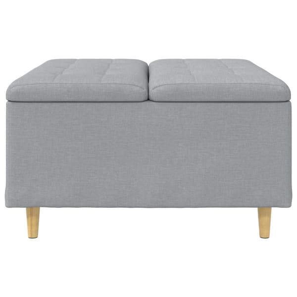 Förvaringspall med kudde Ljusgrå 80 x 80 x 45 cm tyg