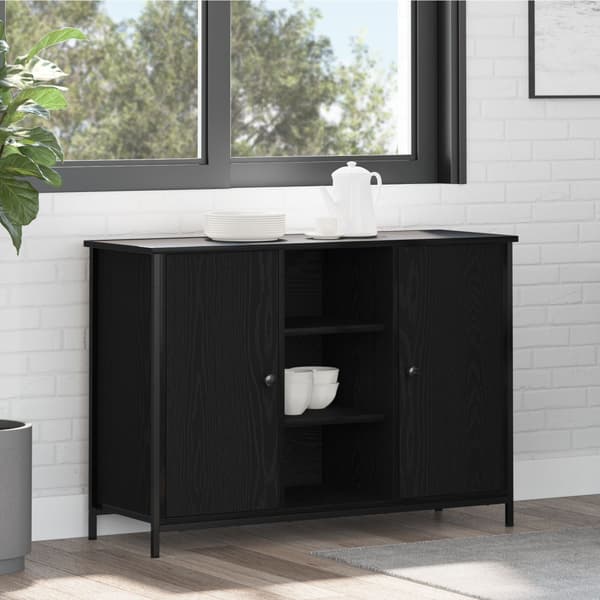 Sideboard Svart Ek 100 x 35 x 70 cm