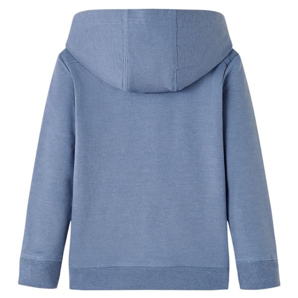Barnhoodie blå melange 104