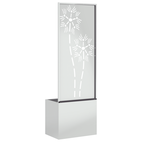 Trädgårds integritetsskärm Blommor Silver 50 x 32 x 150 cm
